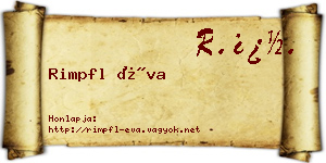 Rimpfl Éva névjegykártya